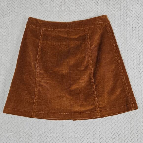 Jay Jays Corduroy Skirt Womens Sz 10 Brown Button Down Hippie Boho cottagecore - Picture 3 of 8
